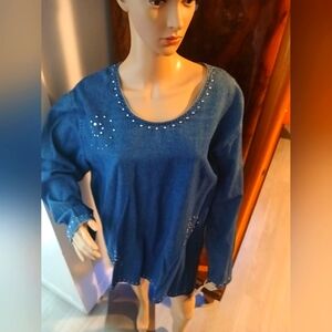 Stunning Brand New Plus size Top with sequins And Denim Pants